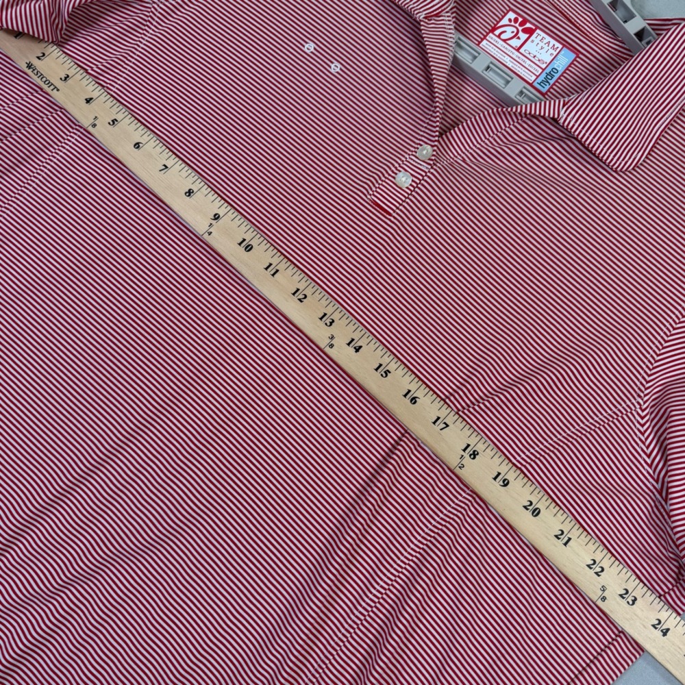 Oobe Team Style Chick-fil-A Hydrochill Polo Shirt Womens 2XL Red White Striped - Picture 4 of 6